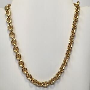 Erwin Peal Gold Tone Chunk Cable Link Chain Necklace 17" Vintage Costume Jewelry
